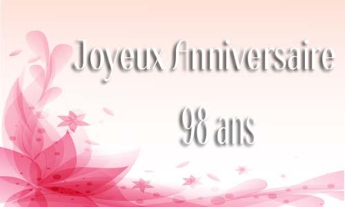 Carte Anniversaire Femme 98 Ans Pink Faxinfo
